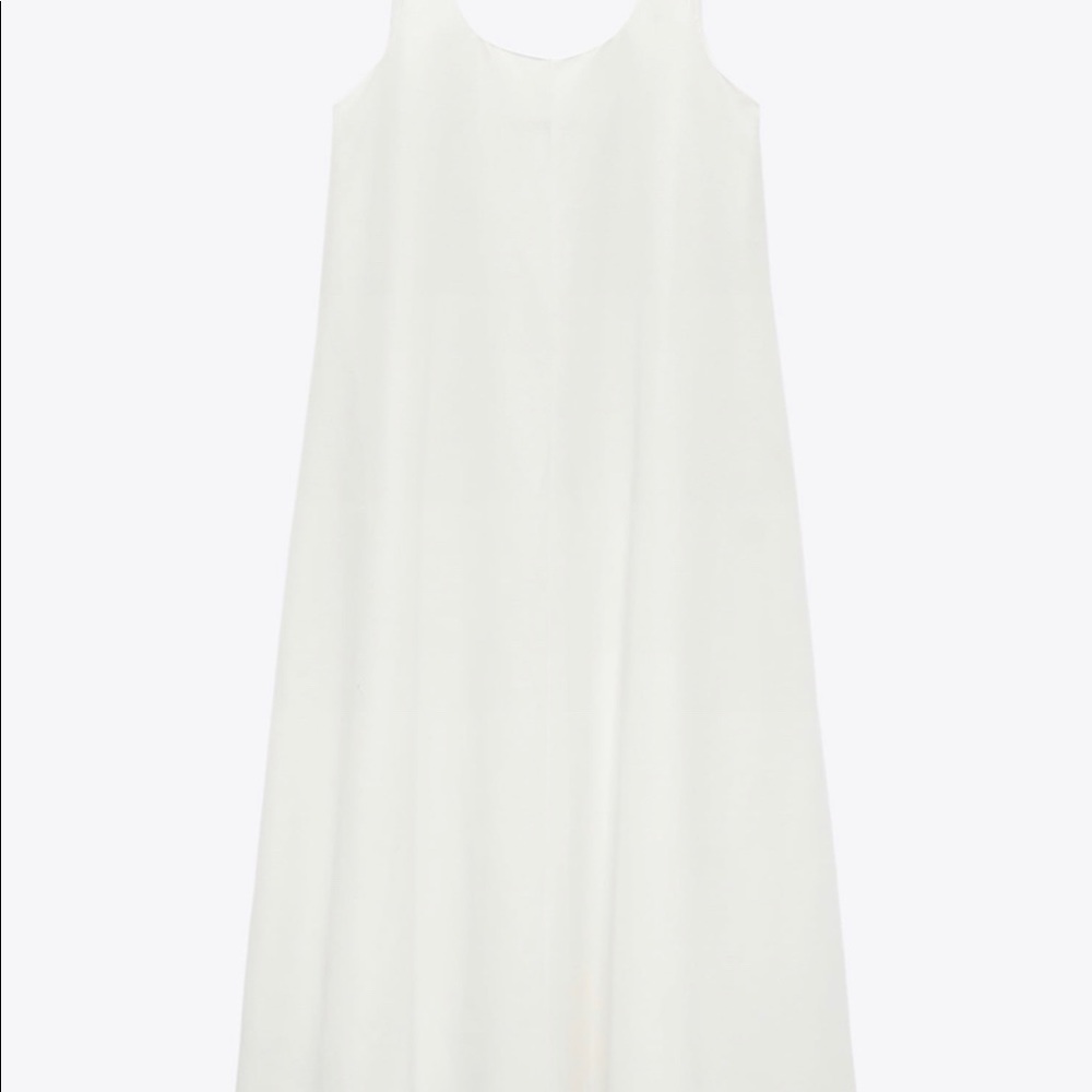 Zara White Linen Blend Dress - Picture 8 of 10